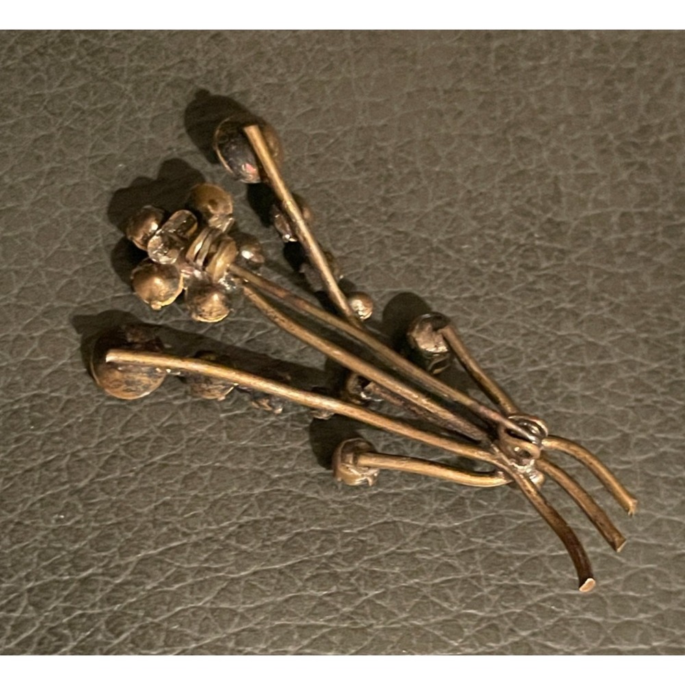 Vintage Austrian Crystal Brooch Flower - Picture 4 of 8